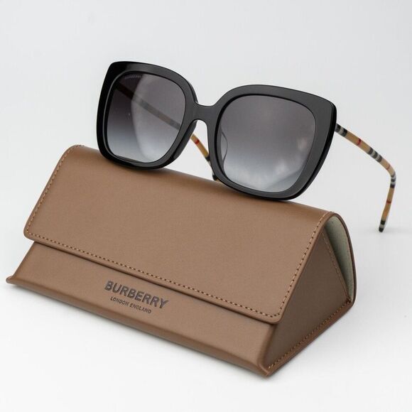 Burberry CAROLL Women Sunglasses Black Grey Gradient Square BE4323F 38538G main image 7